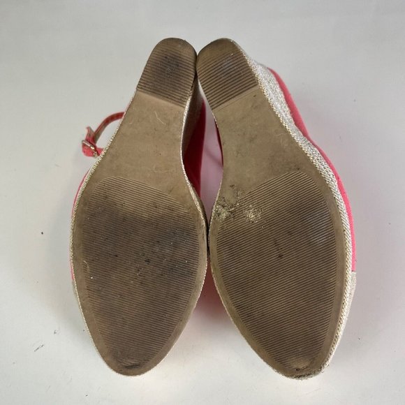 THE WEBSTER MIAMI Target Straw Wedge 5” Heel Pink Sandals Shoes Womens Size 8.5 - Picture 8 of 10